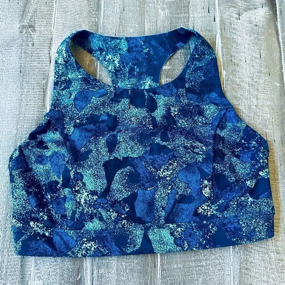 Gap Body Blue Snake Python Print Patterned Sports Bra S